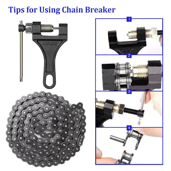 420 Motorcycle Chain 132 Links - 420 Chain for 50 70 90 110 125cc 212cc TaoTao Coolster Apollo Baja Kazuma Chinese ATV, 420 Chain for Mini Bike Go