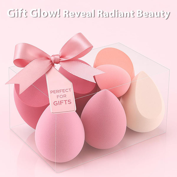 Makeup Sponge Set Foonbe Blender Sponges 7 Pcs for Liquid, Cream, and Powder, Latex Free, Multi Colored Beauty Sponges with 1 Mini Sponge, Vegan &
