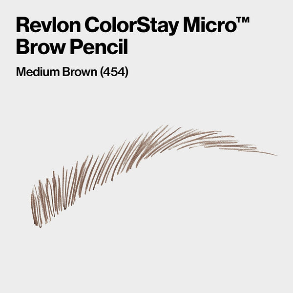 Revlon ColorStay Micro Brow Pencil, 454 Medium Brown, 0.003 oz Medium Brown 0 Ounce (Pack of 1)
