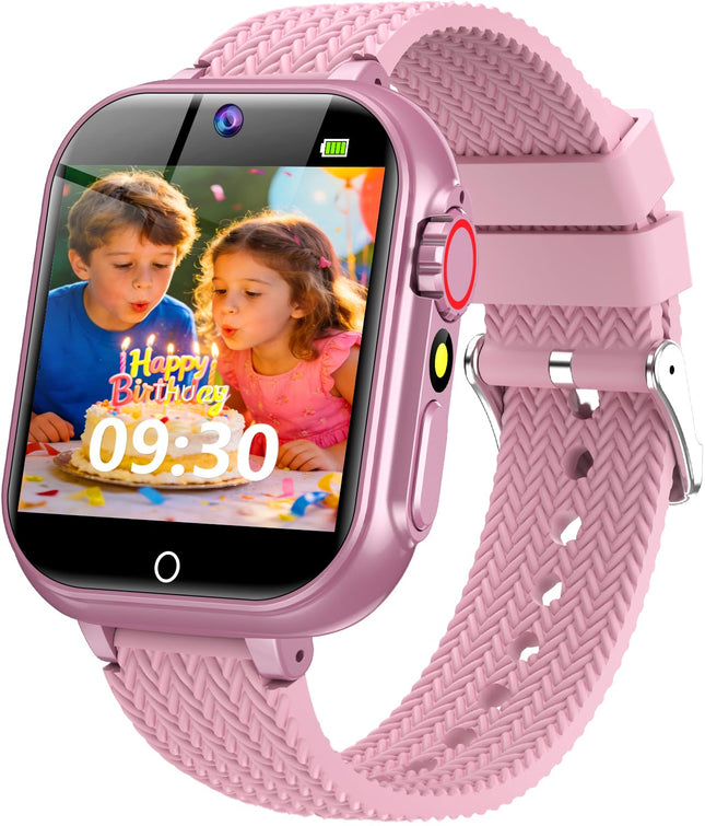 Kids Smart Watch Gift for Girls Age 5-12, 32 Games HD Touch Screen Watches with Video Camera Music Player Pedometer Flas