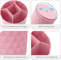 Desk Organizer, 360-Degree Rotating Pencil Pen Holders For Desk, Diamond Pattern Pen Organizer With 5 Compartments, Cute Desk Accessories Decor