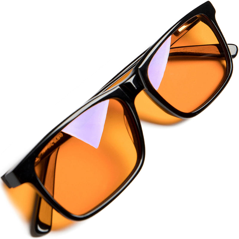 Orange Blue Light Blocking Glasses for Better Sleep - 99.5% Premium Acetate Computer Migraine Glasses for Women & Men - Amber Gaming Glasses - TV