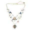 Betsey Johnson Womens Butterfly Charms Layered Necklace Heart Charms Multi/Gold One Size