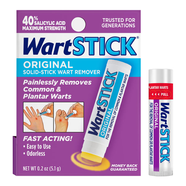 WartStick Maximum Strength Salicylic Acid Solid-Stick Common and Plantar Wart Remover 0.2 Oz 0.2 Ounce (Pack of 1)