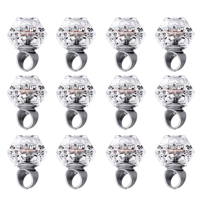 Konsait Flashing Led Light up Rings Bachelorette Party Favors Toys Grow in the Dark Party Suppiles Diamond Bling Rings f