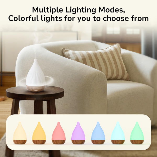 Ultrasonic Essential Oil Diffuser, Home Fragrance Aroma Diffuser with Auto Shut-Off, 8-Color Night Light & Ultra-Quiet Operation, BPA-Free