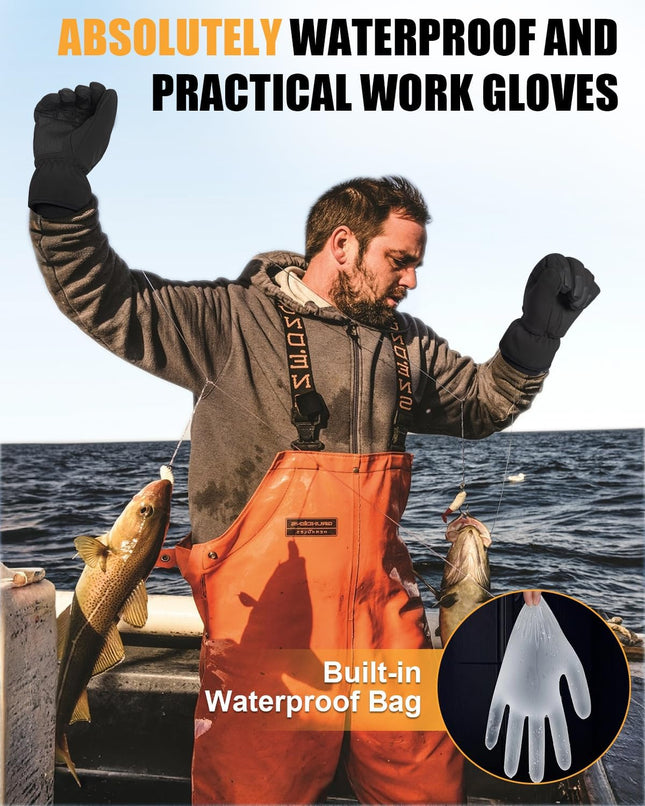 RIGWARL Waterproof Winter Work Gloves for Men Women, 3M Thinsulate Thermal Snow 