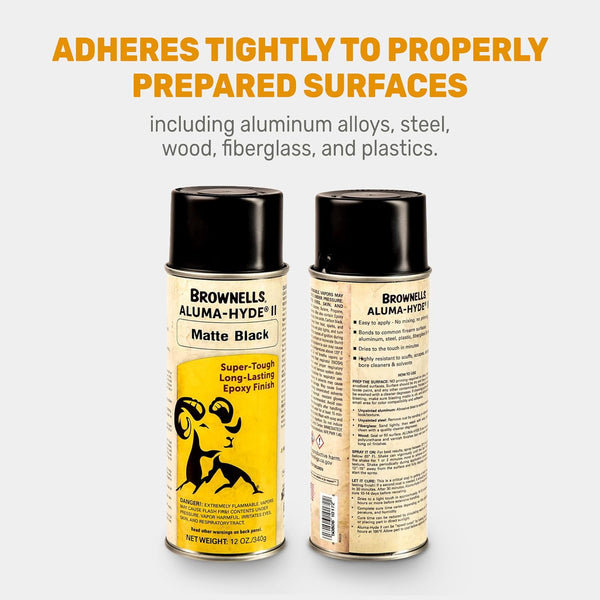Brownells Aluma-Hyde 2 Epoxy Based Firearms Finish Aerosol Can Matte Black