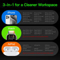 2026 for iPhone 16 Pro Max 3 in 1 Foldable Wireless Charging Station for MagSafe Magnetic Charger, Travel Stand 20W Charge Multiple Devices for