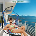 Hammock Chair Stand, Hanging Hammock Chair Stand C Stand Outdoor Indoor Solid Steel Heavy Duty Stand Only Construction for Hanging Hammock Air