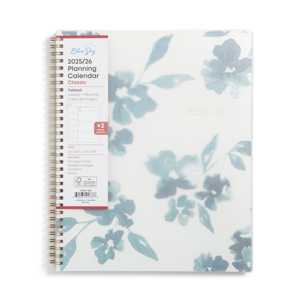 Blue Sky 2025-2026 Weekly and Monthly Academic Year Planner Calendar, July 2025 - June 2026, 8.5" x 11", Flexible Cover, Wirebound, Storage