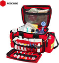 REDCUBE Emergency Bag - First Aid Bags Empty - First Responder Bag for Trauma, Professional Multiple Compartment Kit Carrier For Emergency Medical