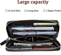 Women Wallet RFID Blocking Ladies Clutch Purses Long Wristlet Wallets for Women Dark Green