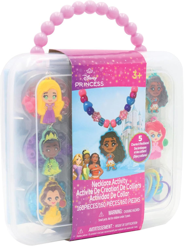 Disney Princess Necklace Activity, 160-Piece Jewelry Making Kit, Preschool Arts 