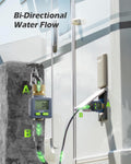 RAINPOINT Water Flow Meter with Brass Inlet & Outlet, 180° Screen-Flip Water Meter, Measure Gallon/Liter Consumption for RV Filling, Garden