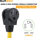 NEMA 10-30P to 6-50R Welding Adapter Cord, STW 10AWG/3C 1.5 FT | 30 Amp 3 Prong Male Plug to 50 Amp Female Connector, Fit for Welder Machine Cord