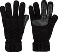 isotoner Women's Touchscreen Cable Knit Sherpasoft Gloves One Size Black