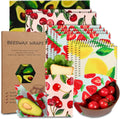 Reusable Beeswax Wrap, 11 Pack Eco-Friendly Beeswax Wraps for Food, Organic, Sustainable, Biodegradable, Zero Waste, Plastic-Free Food Storage, 1L