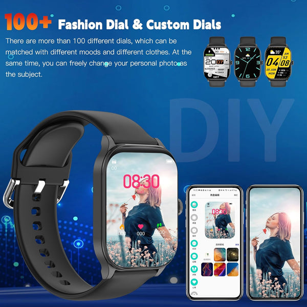 Smart Watch for Women Men(Answer/Make Call), Smartwatches with Heart Rate/SpO2/Sleep/Stress Monitor, IP68 Waterproof Activity Tracker for Android