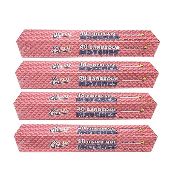 4 Boxes - 11" Fireplace Matches, Long Reach, 160 Matches Total by Quality Home