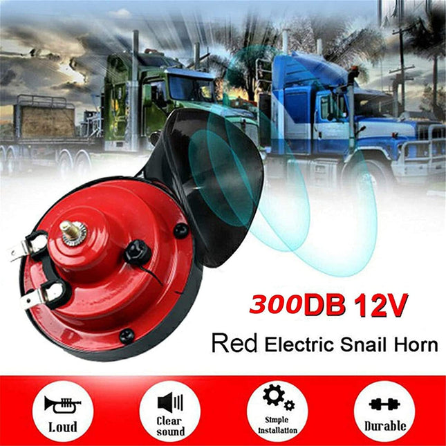 NUENUN 2 Pcs 300 DB Super Loud Train Horn for Truck Train Boat Car Air Electric Snail Single Horn, 12V Waterproof Double