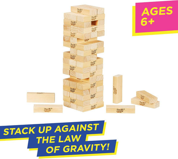 Jenga Game | the Original Wood Block Game with Genuine Hardwood Blocks | Stacking Tower Game | Ages 6+ | 1 or More Players | Party Games for Kids