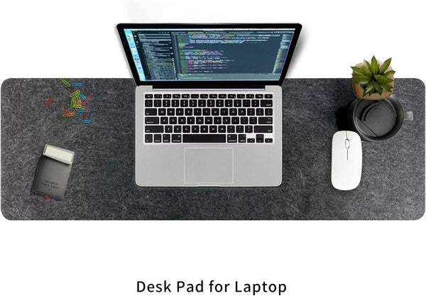Felt Desk Mat | Computer Mat for Desk(36x12Inches) | Large Felt Mouse Pad and Keyboard Mat | Desk Protector for Office | Dark Gray Dark Gray 36" x 12"