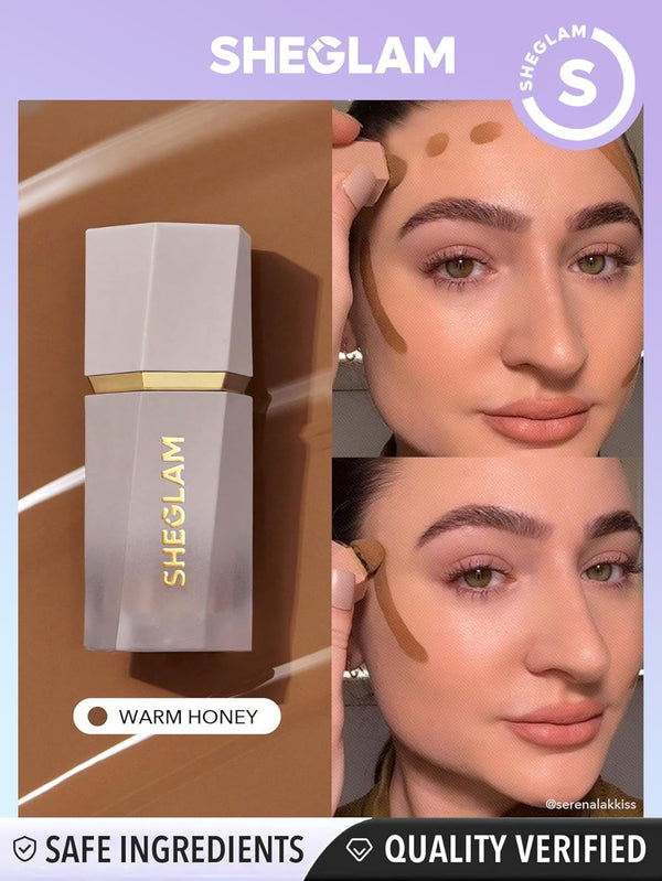 SHEGLAM Sun Sculpt Liquid Contour Stick Long Lasting Cream Bronzer Makeup-Warm Honey