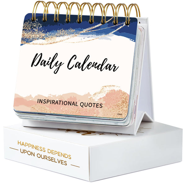 Motivational Calendar - Undated Perpetual Flip Desk Calendar For Daily Schedule with Inspirational Quotes, 5.5" x 4.8", Inspirational Gifts &