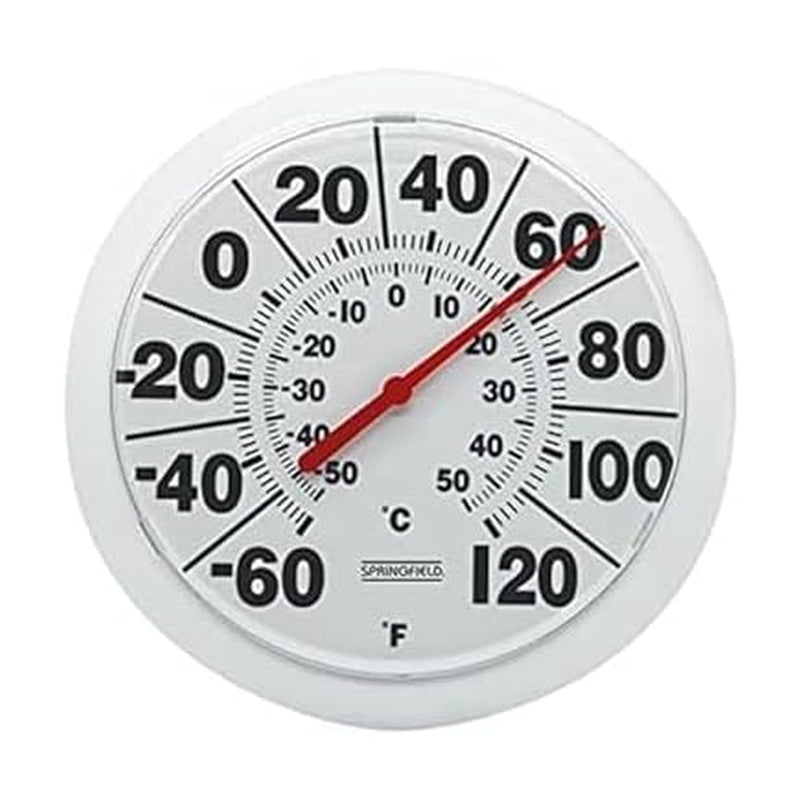 Springfield Indoor Outdoor Big and Bold Dial Thermometer, Wireless Thermometer with Easy to Read Large Numbers for Patio, Pool, and Indoor Areas,