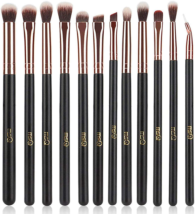 MSQ Eye Makeup Brushes 12Pcs Rose Gold Eyeshadow Makeup Brushes Set with Soft Sy