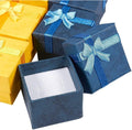 Juvale Ring Boxes Bulk Set - 24-Pack Multi-Color Square Cardboard, 1.6 x 1.2 x 1.6 In - Mini Gift Box with Lid & Bow for Rings & Jewelry 24 Count