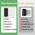 Bird Netting 25x25 Ft, 1/2 in Mesh Heavy Duty Garden Netting | Extra Strong Woven Mesh Netting Pest Barrier for Plants, Fruit Trees, Vegetables,