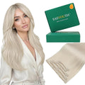 Easyouth Blonde Clip in Hair Extensions Real Human Hair Clip in Extensions White Blonde Soft and Smooth Clips in Extensions Remy Hair Ease of Use