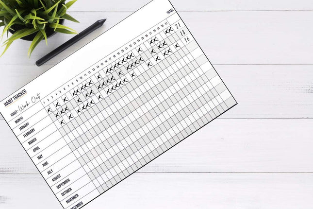 Dry Erase Habit Tracker Calendar Ã¢ÂÂ Double-Sided Monthly & Yearly Goal Plann