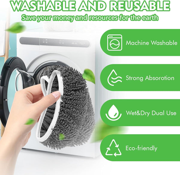 Reusable Wet Pads Refill for Swiffer Sweeper Mop - Dry Sweeping Cloths & Wet Mopping Cloths for Household Cleaning - Washable Microfiber Mop Pads,
