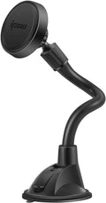 IPOW Long Arm Universal Magnetic Cradle Windshield Dashboard Cell Phone Mount Holder with 4 Metal Plates, Soft Firm Goose Arm & Enhanced Suction Cup
