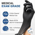 Schneider Black Nitrile Gloves, Gloves Disposable Latex Free, Powder Free Black Large 100