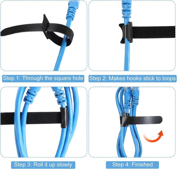 MVYC 120PCS 6 Inch Reusable Cable Ties Wire Ties Cord Organizer Cable Organizer Adjustable Management Black 6 Inch (Black)