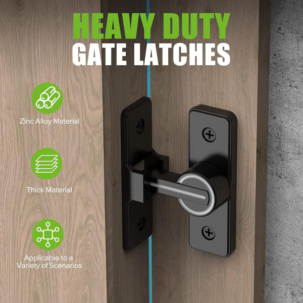 Barn Door Lock Hardware, 90 Degree Heavy Duty Gate Latches Flip Latch Safety Door Bolt Latch Lock, Barn Sliding Door Latch Lock Suitable for
