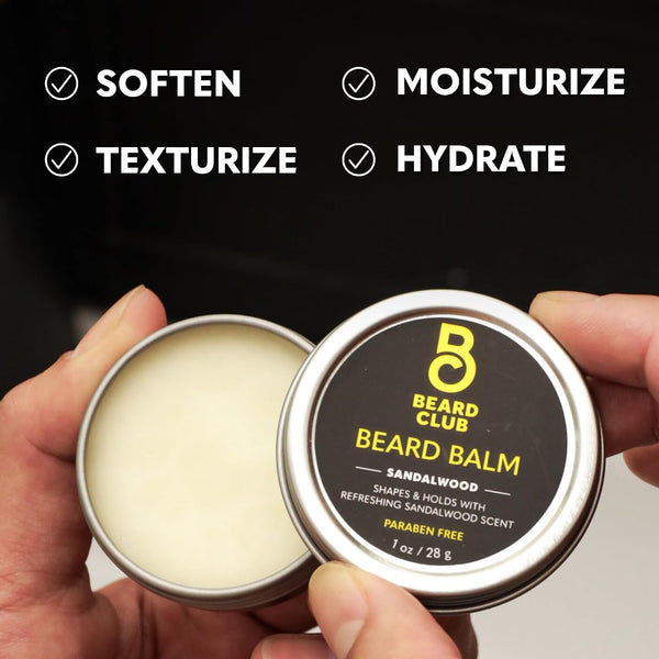The Beard Club Beard Growth Kit - Derma Roller, Beard Growth Oil, Sandalwood Balm, Comb - Gift Set