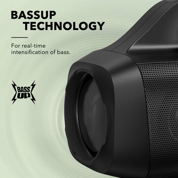 Soundcore Anker Motion Boom Waterproof Bluetooth Speaker with Titanium Drivers, Bassup Technology, IPX7, 24H Playtime, App, Built-In Handle,