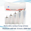 Plastic Wrap Dispenser with Cutter -Cling Wrap Dispenser with Slide Cutter for Food Film, Tin Foil, Aluminum Foil, Baking Paper (Plastic Wrap