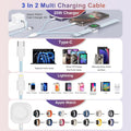 4 in 2 Travel Multi Charging Cable for Apple Watch Charger (6FT/1.8M), Universal Chargers for All Devices Travel Essentials Compatible with Apple