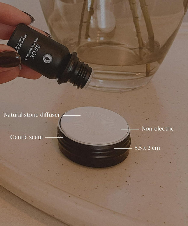 Bursera Essential Oil Diffusing Stone, Portable Non-Electric Essential Oil Diffuser, Tree Planted with Every Order, Natu