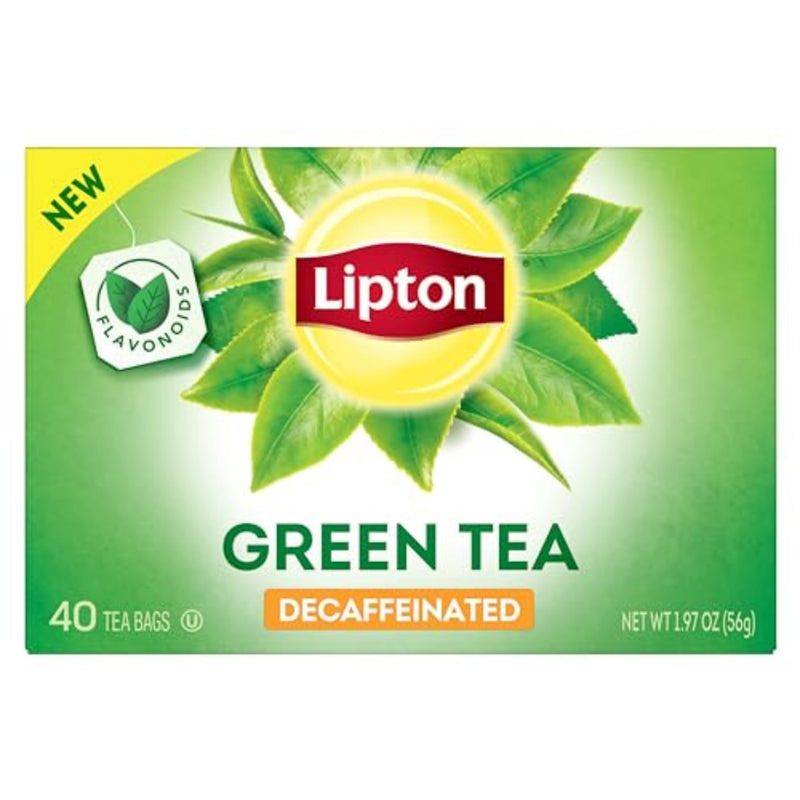 Lipton Decaffeinated Green Tea Bags, Unsweetened Teabags for Decaf Hot Tea or Decaf Iced Tea with Flavonoids, 40 Total Tea Bags 40 Count (Pack of 1)