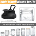 Pour Spout Lid for Wide Mouth Mason Jars, Leak-proof Ball Canning Lids & Reusable Flip Cap Jar Lids for Mess-free Pouring and Storing, 4 Pack