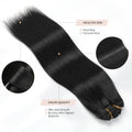 Sisily Clip in Hair Extensions Real Human Hair, 14 Inch 130G, Jet Black, 100% Brazilian Remy Human Hair Clip in Extensions Soft Straight 7Pcs per