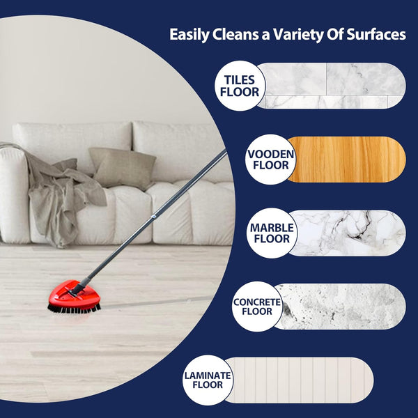 Spin Mop Scrub Brush Head, 2 Pcs Scrub Mop Compatible Easywring 1-Tank System, Hard Bristle Cleaning Scrubber Mop Head for Bathroom, Kitchen, Tub