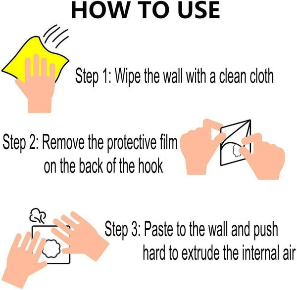 Jwxstore 12 Pack Adhesive Wall Hooks 33LB Heavy Duty No Drill Transparent Waterproof Hooks for Bathroom Kitchen Towel Coat Office Home Outdoor